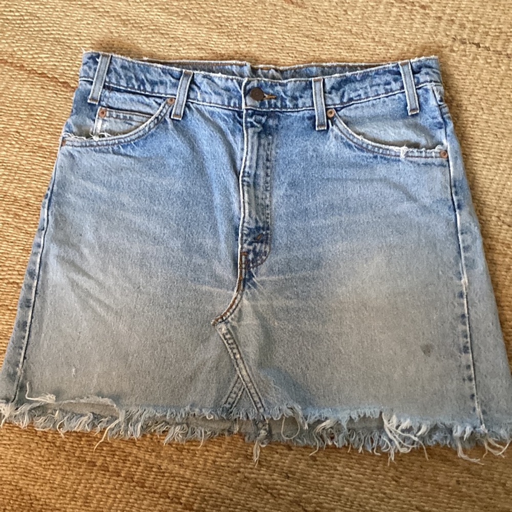 Levi’s Distressed Denim Cutoff Skirt